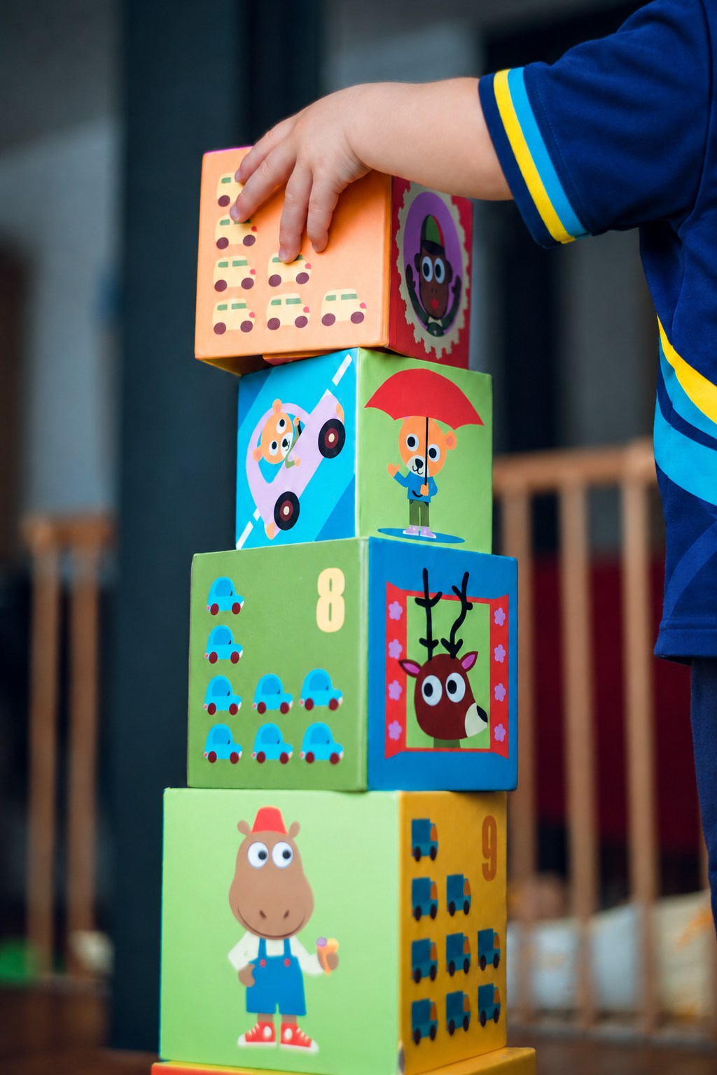 Colourful wooden learning blocks